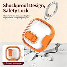 Anti-Yellow Clear Protective Case For AirPods 4, Shockproof Hard PC Earbud Cover With Metal Ring, Full-Body Drop-Proof Transparent Case With Keychain - Clear - View 2