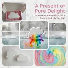 Set Hadiah Bom Mandi Awan Pelangi - Bom Mandi Minyak Esensial Alami dengan Jejak Pelangi Mengapung untuk Wanita, Mainan Mandi Spa Gelembung Warna-warni untuk Ulang Tahun & Perawatan Diri - Beraneka warna - View 4