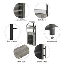 Kselythan Corner Shelves - Grey - View 7