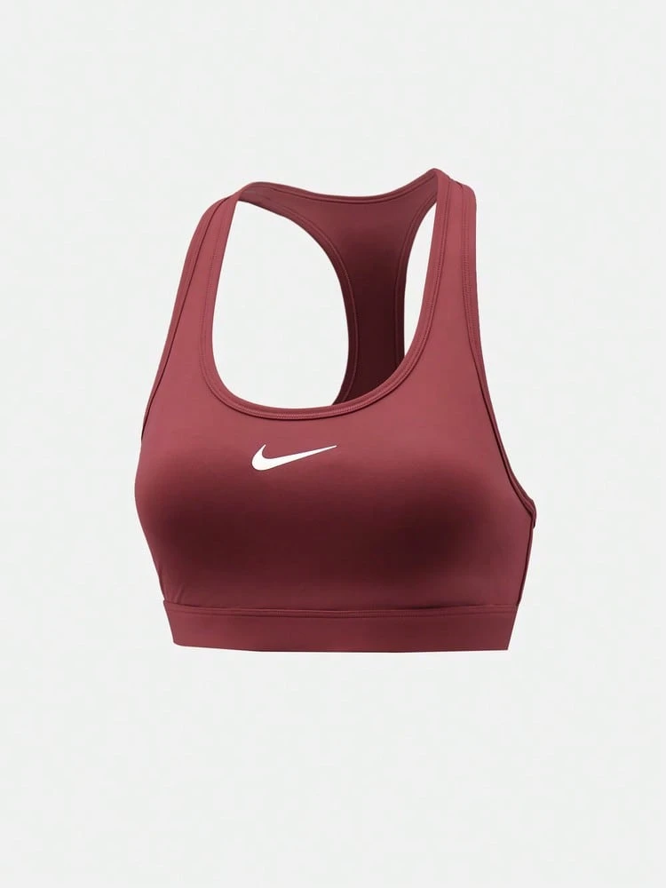 Nike Women's AS W NK SWSH MED SPT BRA Sports Bra BRA-MDX6822-654 - Burgundy - View 1
