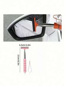 1pc Multi-Color Multi-Function Mirror Glass Cleaning Scraper, Dual Anti-Fog & Water Squeegee Function, Reusable, Suitable For Bathroom, Window, Car, Home Cleaning - A - View 3