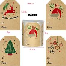 Kraft Paper Christmas Gift Tags Stickers, Hexagon Christmas To From Gift Labels, Self-Adhesive Gift Box Sealing Stickers, Suitable For Gift Wrapping Scenarios, Christmas Gift Boxes, Gift Bags, Christmas Party Favors, Baking Packaging, Candy Jars, Scented Candles, Mugs, Handmade Jewelry Outer Packaging Decoration Sealing, Christmas Planner, Gift Bags, Storage Boxes, Holiday Envelopes, Invitation Decoration - Multiple Styles - View 5