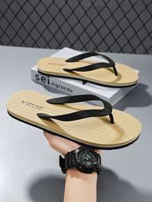 Spring/Summer Men's & Women's Plus Size Fashion Casual Soft Comfortable Open Toe Beach Holiday Bathroom Street Wear Flip Flops - Khaki - View 4