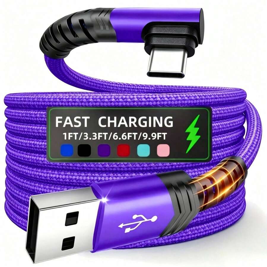Cargador rápido Tipo-C, Cable de datos USB-A a USB-C, Cable de carga USB-C trenzado, compatible con Apple, One+ y otros teléfonos inteligentes