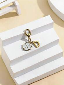 Llavero con colgante de flor colorida, adecuado para combinar con bolsos - Dorado - Ver 11