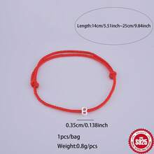 1pc 925 Silver Letter Bracelet, Couple Matching, Birthday Gift, Daily Wear, Handmade - Multicolor - View 17