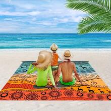 Sand-Proof Beach Mat, Suitable For 7 People, Large Beach Blanket - 78.74 X 82.68 Inches - View 1
