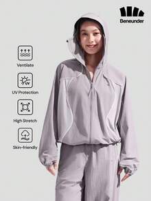 Beneunder Women's Quick-Dry Windproof Sun Protection Jacket (Regular Fit) WS840 - Dusty Purple - View 1