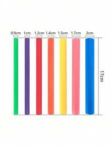 18/12/6/1件/包 通用捲髮棒附隔熱海綿墊、橡膠髮捲、造型隔熱捲髮棒、PVC收納袋 - 彩色 - 查看 7