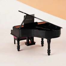 Luxury Black Miniature Piano & Guitar Set, Exquisite Replica Musical Instruments With Piano Stool & Sheet Music, Fine Lacquered Texture, Suitable For 1:12 Dollhouse Decor And Desktop Artistic Display, Perfect For Collection And Gifting - Multicolor - View 8