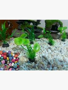 Artificial Aquarium Plants, Aquatic Plants, Fake Plant Flowers Decoration, Suitable For All Fish, Freshwater Fish Tank And Large Fish Tank Decoration, Aquarium Accessories - Green - View 10