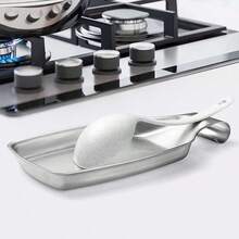 Stainless Steel Creative Spoon Rest, Spatula, Porridge Spoon, Soup Ladle Holder, Kitchen Utensil Rack, Storage Stand, Kitchen Gadget - Silver - View 10