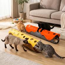 Felt Cat Tunnel Toy, DIY Cat Bed House, Kitten Mat, Pet Mat, Pet Toy, Tree Hole Maze, Cat Hiding Place, Detachable And Washable - Multicolor - View 6