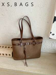 Premium Large Capacity Shoulder Bag For Women 2026 New Fashion Commuter Tote Bag Minimalist Handheld Bucket Bag - Coffee - View 1