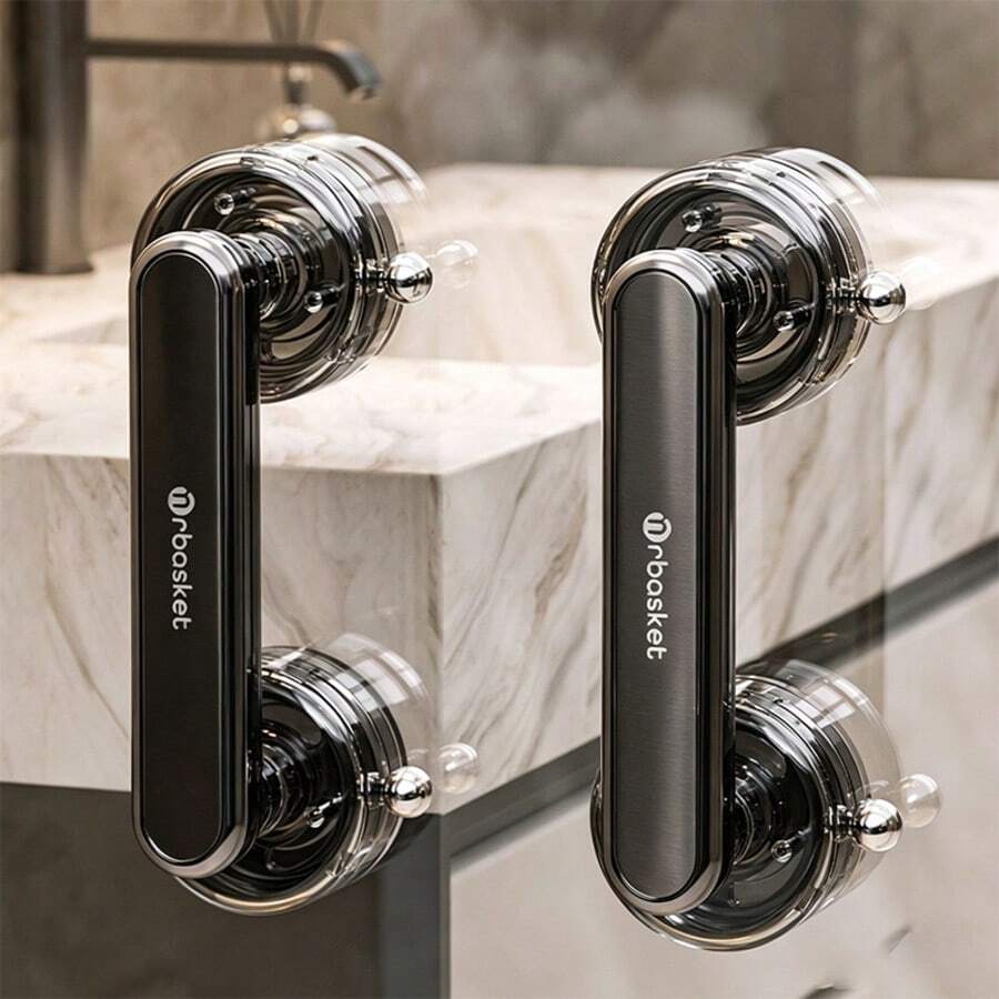 Multifunctional Acrylic Suction Cup Door Handle Suitable For Cabinets, Drawers, Windows, Kitchen And Bathroom Sliding Doors - Multifunctional Glass-Like Furniture Pull Handle, Seamless Handle, Strong Vacuum Suction Handle, Suitable For Kitchen, Bathroom, Bedroom, Refrigerator, Indoor And Outdoor Universal - Multicolor - View 1