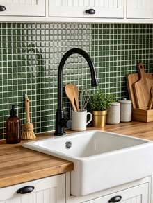 WoStick Simple Plaid Pattern Fresh Wallpaper For Home Decor - Army Green - View 7