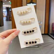 2pcs/Set Waist Size Reducer With Faux Pearl Decor, Anti-Exposure Waist Fixing Buckle, Elegant Fashion Brooch - Multicolor - View 6