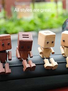 Shaking Leg Wooden Man Creative Center Console Ornament Super Cute Leg-Shaking Decoration Car Screen Accessory Premium Wooden Figure - View 4