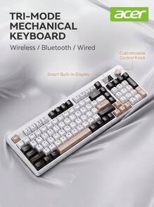 Acer OKW222 機械手感螢幕顯示鍵盤，RGB 背光電競鍵盤，適用桌上型電腦與筆記型電腦，通用於辦公與商務，USB 介面，三模式 - 查看 13