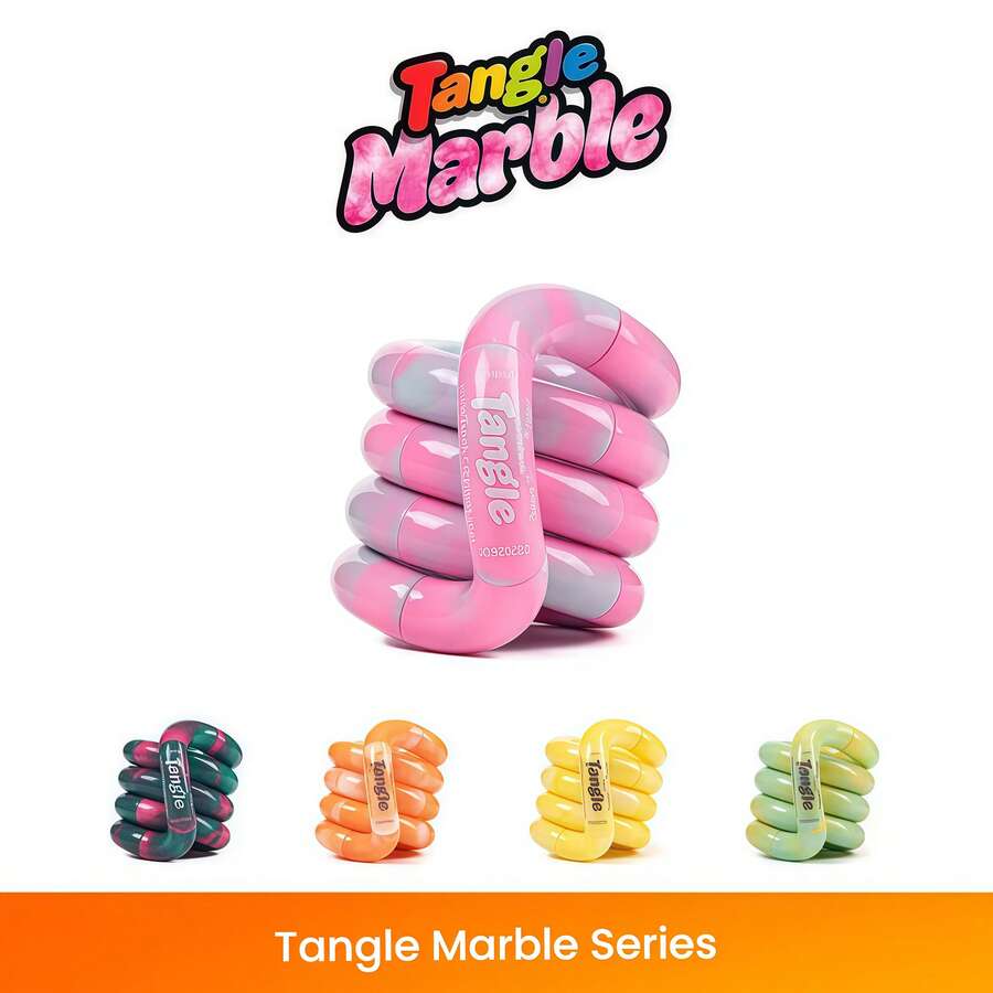 Tangle Twisting 大理石冰淇淋系列:壓力緩解玩具、ADHD 專注力訓練手指玩具,完美的節日禮物 - 彩色 - 查看 1