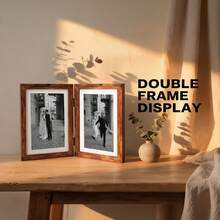 1pc Foldable Photo Frame With Opening Design, Perfect For Storing Souvenirs, Travel Photos And Pet Photos. Suitable For Bedroom Desk, Living Room Shelf, Office Decor Or Couple Memory Collection. Essential Minimalist Home Decor - Multicolor - View 3