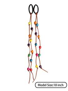 Colorful Beaded Candy-Colored Braided High-Elasticity Hair Tie, Cute Dopamine Hair Rope, Suitable For Girls To Wear Daily And On Holidays - Multicolor - View 5