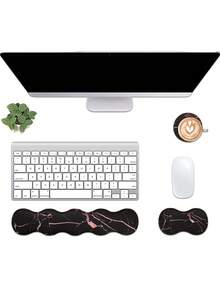 3 PCS Computer Mouse Pads For Desk With Coaster Set, Non-Slip Keyboard Wrist Rest And Mouse Pad Set, Ergonomic Design - View 11