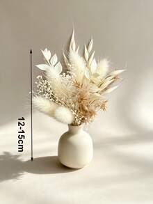 1/2/4/6/12pcs Artificial Mini Flower Bouquets, Home Decor Ornaments, Halloween Christmas Thanksgiving Table Decorations, Wedding Decor Bouquets, Groom & Bride Premium Corsages, Flower Shop Bouquets, Birthday Anniversary Gift Bouquets - White-brown - View 3