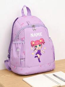 1pc Personalized Back To School Backpack, Versatile Cute K-Pop Music Idol Theme Print, Zipper Closure Nylon Material, Adjustable Shoulder Straps, Hand-Carry, Suitable For School, Shopping, Daily Commute, Outdoor Travel. Birthday Gift. - Multicolor - View 18