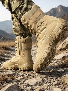 New Men's Motorcycle Tactical Boots Work Boots Desert Hiking Boots Hunting Boots Men's Outdoor Hiking Boots Training Tactical Boots - Khaki - View 6