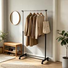 Perchero independiente – Almacenamiento de ropa y calzado – Permite guardar tanto ropa como zapatos; diseño sencillo pero sofisticado.Especificaciones: 80 x 43 x 90/160 cm altura ajustable - A - Ver 1