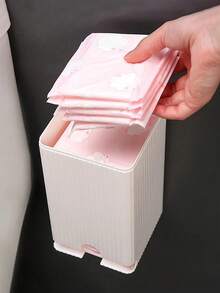 1Pc Wall-Mounted Sanitary Napkin Dispenser Box, Dustproof Moistureproof Feminine Hygiene Storage Box With Lid, Sanitary Pad Tampon Holder, Bathroom Organizer For Home Decor Fall Decor Back To School - Multicolor - View 14