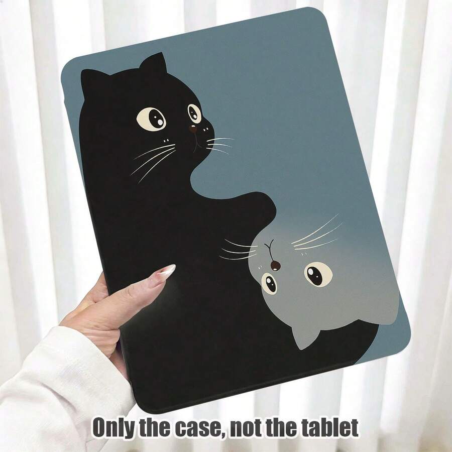 Casing Pelindung Tablet Motif Kucing, Slot Pena Terintegrasi, Dengan Stand, Cocok Untuk Honor 8/9/10/X8/X8A/X9/X8Pro/X9Pro Dan Model Lainnya/ MatePad SE 11 Inch/MatePad 11 Inch/11.5 Inch, MatePad Pro Apple Generasi ke-10/11 2025 (A16), Galaxy Tab A7/A9 Dan Model Populer Lainnya - MultiWarna - View 1