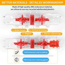 1pc Bike Chain Cleaner Tool Kit, Transparent Bicycle Chain Cleaning Machine With Built-In Brushes, Quick Deep Clean Chain Washer For Mountain & Road Bike Drivetrain Maintenance - Red - View 2