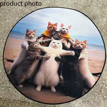 1pc Cat Photo Round Rug, Decorative Carpet, Bedroom Decor, Floor Mat, Carpet, Home Decor, Living Room Rug, Small Living Room Rug, Bedroom Rug, Living Room Home Decor, Outdoor Rug, Washable Carpet - Multicolor 5 - View 3