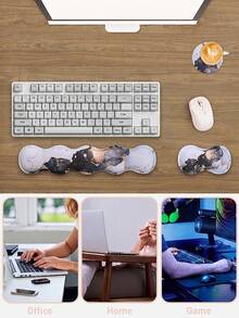3 PCS Computer Mouse Pads For Desk With Coaster Set, Non-Slip Keyboard Wrist Rest And Mouse Pad Set, Ergonomic Design - View 8