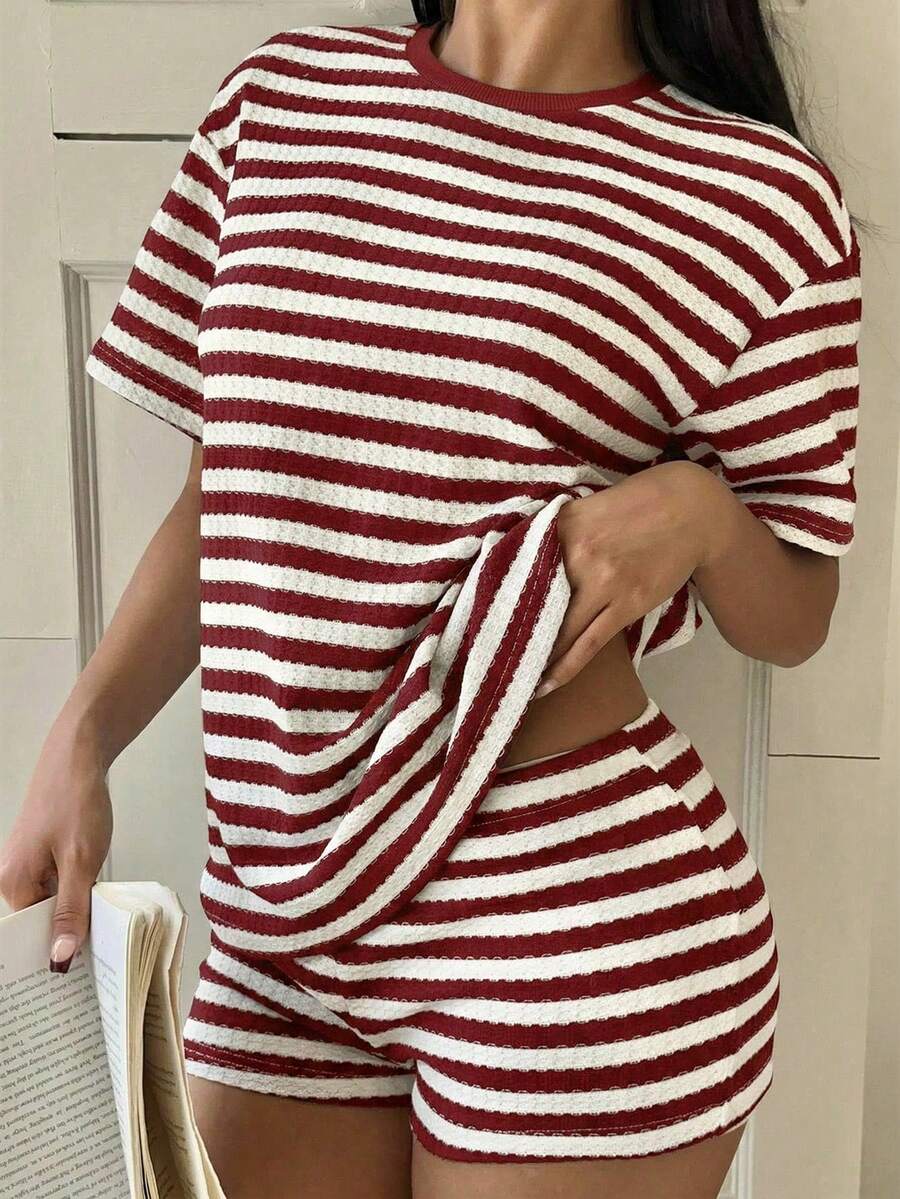 Women Two-Piece Outfits - 紅白色 - 查看 1