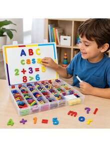 Educational Magnetic Board With 258 Letters, Numbers, And Symbols - Multicolor - View 8