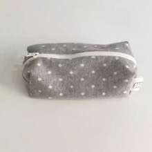 1pc Korean Style Polka Dot Star Canvas Pencil Case, Large Capacity Zipper Pencil Pouch, Portable Minimalist Stationery Storage Bag, Suitable For School, Travel, Cosmetics Use,Back To School - Pencil Case - View 10