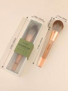 docolor 1PC Travel Portable Face Powder Brush – Fiber Bristles, Aluminum Ferrule, Wood/Rubber Handle, Transparent Casing, Great Gift For Home & On-The-Go - Maple - View 6