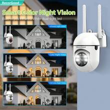 WiFi Security Camera, Supports AI Human Tracking, Color Night Vision And Two-Way Audio, Suitable For Home Security - Perfect Gift For Valentine's Day/Christmas/New Year - White - View 2