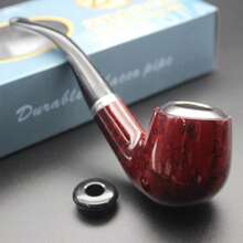 1 pieza Pipa de tabaco roja, Pipa de tabaco, Diseño clásico curvado, Portátil y desmontable - Varios colores - Ver 8