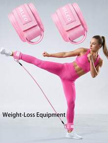 Unisex Adult Breathable Fitness Ankle Straps With Resistance Band And D-Ring Buckle, Suitable For Leg And Hip Training, Compatible With Cable Machines And Resistance Bands, Essential For Gym Workouts And Fat Loss - Multicolor - View 7