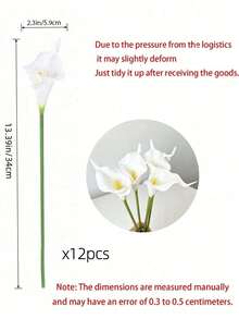 12pcs/6pcs White Artificial Calla Lily Flowers, Artificial Flower Bouquet, Home Wedding Decoration, Garden Decoration, Party Decoration, Bohemian Style Decoration, Holiday Party Decoration, Birthday Celebration, Daily Gift - White - View 7