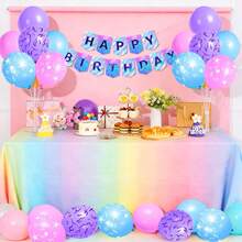12/60/65PCS Pink, Purple, And Blue Latex Colorful Balloon Set, Suitable For Birthday Parties, Weddings, And Y2K Party Decorations - View 3