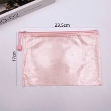 2/6/9-Pack A5 Grid Zipper Bags, Waterproof And Large Capacity, Suitable For Stationery Storage, Office Documents, Etc. - Full Color - View 3