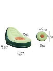 Avocado Flocked Inflatable Sofa With Footstool, Lazy Sofa Couch Portable Air Lounger Chair, Indoor Outdoor Recliner For Living Room Bedroom Balcony Camping - Multicolor - View 7