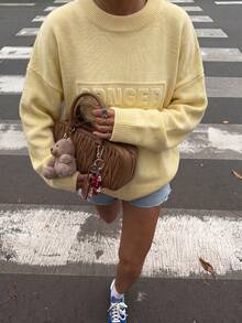 Women's Comfortable Versatile Loose Long Sleeve New Style Hot Girl Pullover Sweater Fall - Butter Yellow - View 7