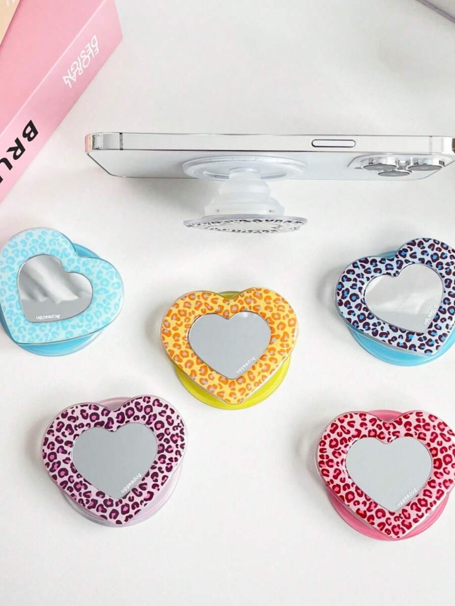 Dudukan Ponsel Magnetik MagSafe Motif Hati Leopard Gaya Korea untuk Apple 17 Airbag dengan Daya Hisap Kuat