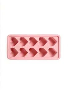 1/2pcs Heart-Shaped Silicone Ice Cube Tray - 10-Cavity Heart Ice Mold For Chocolate, Pudding, Jelly, And Candy | Flexible Manual Mold For Freezer, Kitchen Accessory, Refrigerator Ice Tray, Easy Release, Reusable - Multicolor - View 14